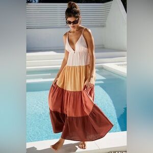 ANTHROPOLOGIE Colourblock Drama Maxi Dress